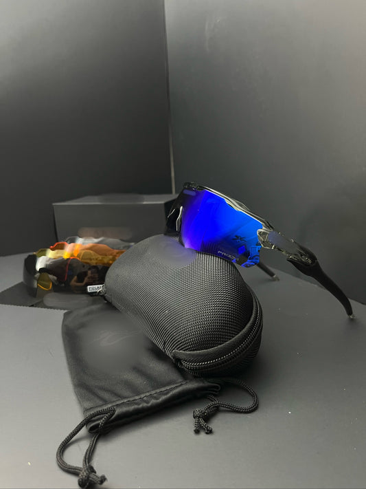Clear Frame Blue Lens Radar Sunglasses