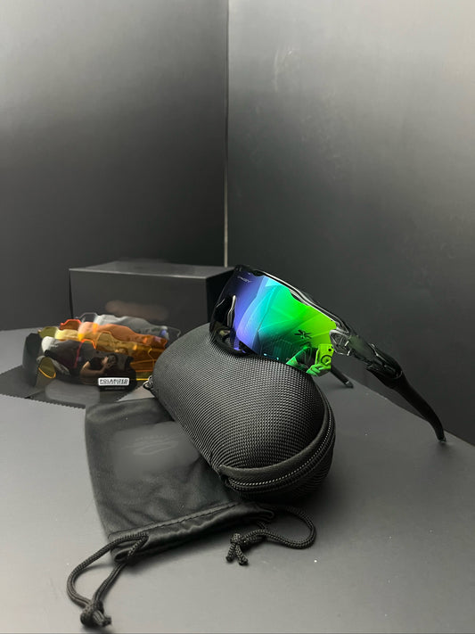 Clear Frame Green Lens Radar Sunglasses